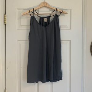 Grey strappy tank top